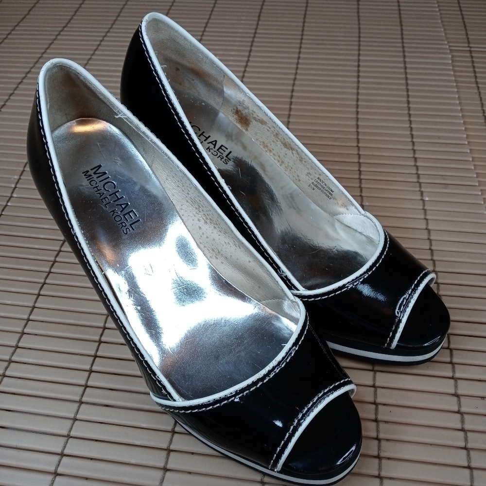 Michael Kors women's platform black patent leather